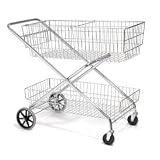 Wire Utility Basket Mail Cart 200 Lb. Capacity