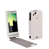 Qungotech Klapptasche Case Etui Weiss White in Carbon Karbon Optik für Sony Ericsson Xperia Arc & Arc S