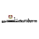 alenio 9829 - alenio Wandtattoo - Bayer 04 Leverkusen Skyline mit Logo, 2x 60x20 cm