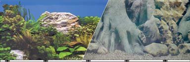 Double Sided Rock Tree Aquarium Background, 19″ x 50″
