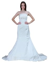 Strapless Sateen Beaded Prom Dress 