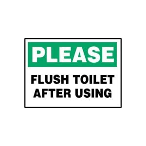  Flush Toilet Funny Sign on Please Flush Toilet After Using 10  X 14  Aluminum Sign   Amazon Com