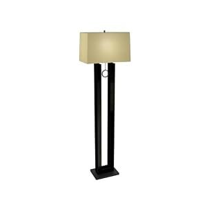 Nova Lighting 11348 Earring Floor Lamp, Black U-Shaped Base Black Nickel And A White Shade