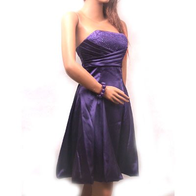 Beaded Cocktail Dress (Large, Purple)