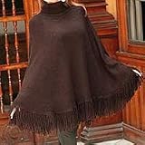 Alpaca wool poncho, 'Dark Chocolate'