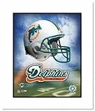 Miami Dolphins NFL Double Matted 8x10 Photograph Team Logo and Football Helmet Collage