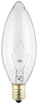 Westinghouse 4027 60-Watt, B10 Decorative Ceiling Fan Bulb, Candelabra Base, Clear, 2-Pack