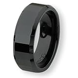 Chisel Black Ceramic Ring (8.0 mm) - Sizes 6-13