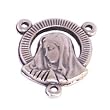 Mother Mary and Sacred Heart Center - Pewter Rosary triangle (1.7cm - 0.7 inches)