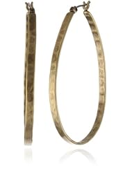 Lucky Brand Medium Gold-Tone Oblong Hoop Earrings