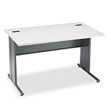 HON COMPANY The Stationmaster Computer Desk, 48w x 29-1/2d x 29-1/2h, Gray Pattern/Charcoal