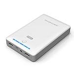 RAVPower第三世代 Deluxe ★iSmart機能搭載★15000mAh大容量モバイルバッテリー 2USBポート 急速充電可能 【1年間の安心保証】iPhone6plus/65S/ 5C/ 5/ 4S・iPad Air/mini・各種タブレット・Galaxy・Xperia・各社Androidスマホ/ウォークマン等マルチデバイス対応（ホワイト）(日本語説明書付) RP-PB19