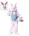 Deluxe Adult White Bunny With Blue Vest and Mascot Head Costume