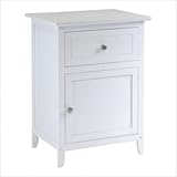Contemporary Style Nightstand in White Finish