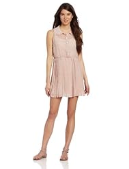 Junior Pleated Vintage Sheer General Print Chiffon/Polyester  Dress