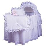 Lullaby Links Baby Bassinet Set - color white