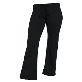 Buy Black Low Rise Flared Comfortable girls and Ladies jersey louge pajama or sports pants. by Touch of Europe Jersey Pants