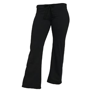 Buy Black Low Rise Flared Comfortable girls and Ladies jersey louge pajama or sports pants. by Touch of Europe Jersey Pants