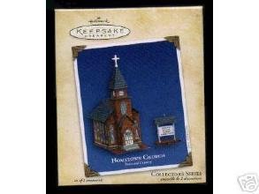 1 X Hallmark Hometown Church Town & Country Ornament Set