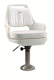 Wise Standard Pilot Chair with 15-Feet Fixed Pedestal and Slide (White)