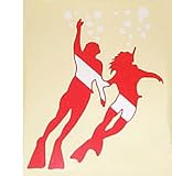 FREE FIRST CLASS USA SHIPPING/HANDLING. Dive Sticker for Couples Stickers Scuba Diver Diving Snorkel