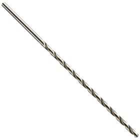 Precision Twist 1813 High Speed Steel Extra Long Length Drill Bit, Uncoated (Bright) Finish, Round Shank, Spiral Flute, 118 Degree Point Angle, 19/32"
