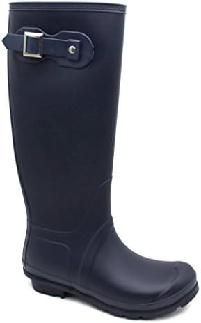 MS2901 Navy Ladies Smooth Rain Boots Size 8