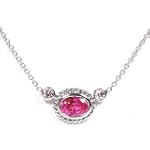 18k White Gold Diamond & Pink Sapphire Braided Pendant Necklace Ctw 0.75 Carats