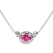 18k White Gold Diamond & Pink Sapphire Braided Pendant Necklace Ctw 0.75 Carats image 2