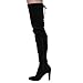 Beston FE62 Women's Drawstring Stretchy Thigh High Block Heel Dress Boots