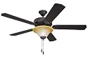 Yosemite Home Decor 5BD52VB+LK106 Builder 52-Inch Ceiling Fan with Incandescent Light Kit, Venetian Bronze