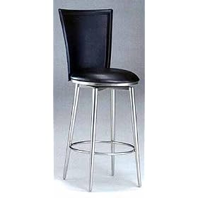 Bristol Black Vinyl Swivel Bar Stools 1 Pair 