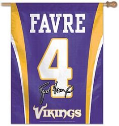 Minnesota Vikings Brett Favre "Jersey" Vertical Flag