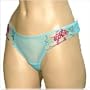 Mopas Sexy Sheer Lace Lowrise G string Thong Panty, Large, Aqua Blue
