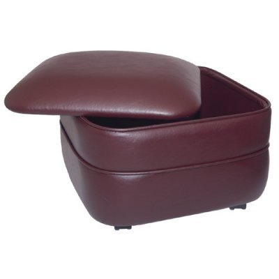 Morgan Square Storage Ottoman Faux Leather Black - NW006-17