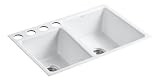 KOHLER K-5814-4U-0 Clarity Undercounter Kitchen Sink, White