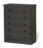 Review Furniture On The Web  / 5 Drawer Chest With Black Laminate