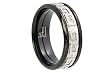 Black Titanium Ring with Hammered Greek Key Center
