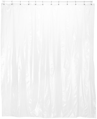 Carnation Home Fashions 72-Inch Wide by 78-Inch Long Vinyl Shower Curtain Liner, Frosted Clear