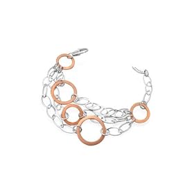 Nuovegioie Rose Gold Plated Circles Chain Bracelet by Nuovegioie