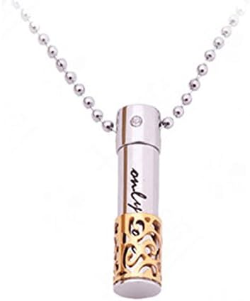 Summerford Womens Hollow Titanium Steel Necklace Perfume Bottle Couple