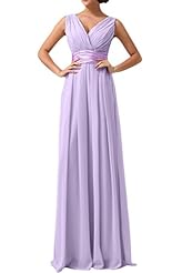 V-neck Chiffon Natural   Waistline Sleeveless Bridesmaid Dress/Prom Dress/Party Dress 