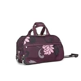 Ladies Plum 25" Twin Handle Wheeled Holdall Weekend Bag, Maternity Bag, Hospital Bag, Baby Bag (IDEAL TRAVEL FLIGHT BAG HOLIDAY SPORT GYM BAG,)