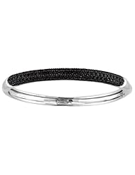 14K White Gold Black diamond pave set bangle