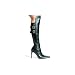 4 Inch Women's Knee High Boots Stiletto Heel Boots Single Sole With Buckles And Inner Zipper Black White Size: 10 Colors: BlackPU Sales
