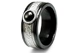 Edward Mirell Black Titanium and Sterling Silver Mediterranean Black Star Sapphire Ring