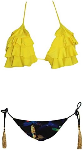 For Botto Swimsuits Women One Piece Swimsuit Bikini With(Yellow,M/B:91.5-94 W:71