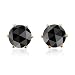 14k Rose Gold 6-Prong Rose Cut Natural Black Spinel Stud Earrings, 1.80 cttw-Certificate of Authenticity