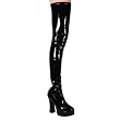 5 Inch Sexy Thigh High Boots High Heel Platform Black Patent