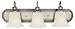 Murray Feiss VS10703-BS Three-Light Vista Collection Vanity Strip, Brushed Steel with White Alabaster Glass Shades